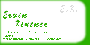 ervin kintner business card